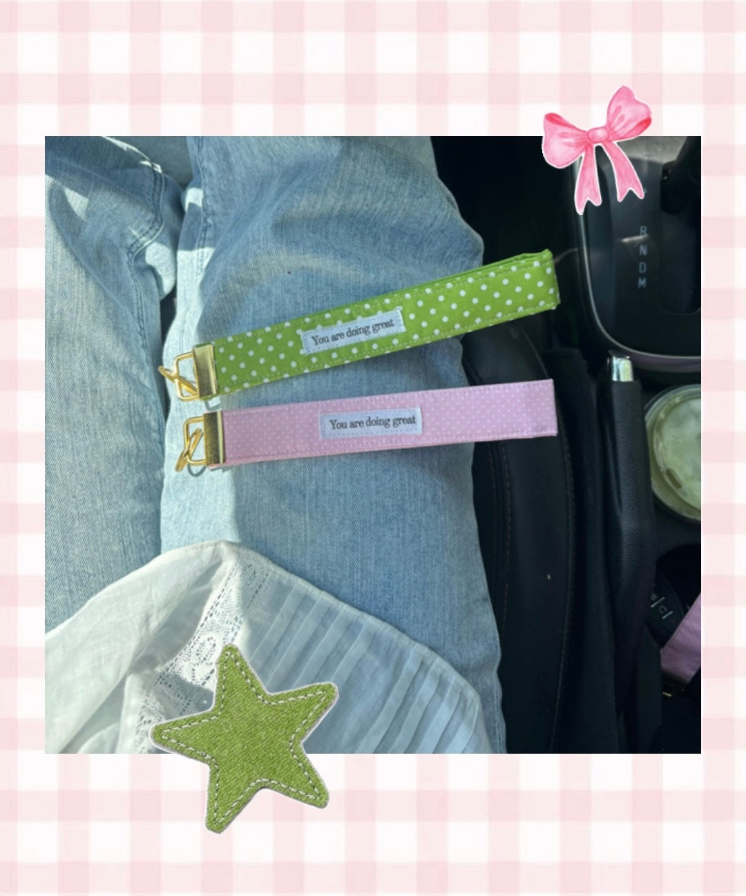 “You are doing great” Wristlet Keychains