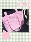 Pink Gingham Tote Bag